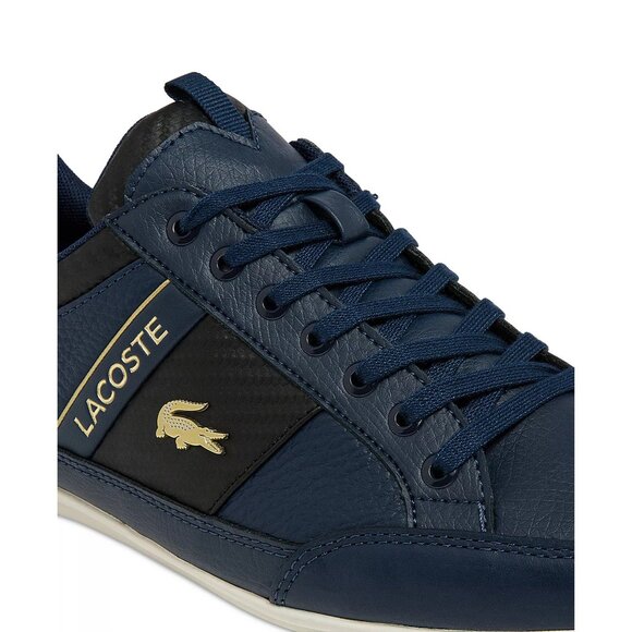 Lacoste Mens Chaymon 0120 Round Toe Lace up Sneaker Shoes Navy Black Size 8M NIB - Picture 3 of 5